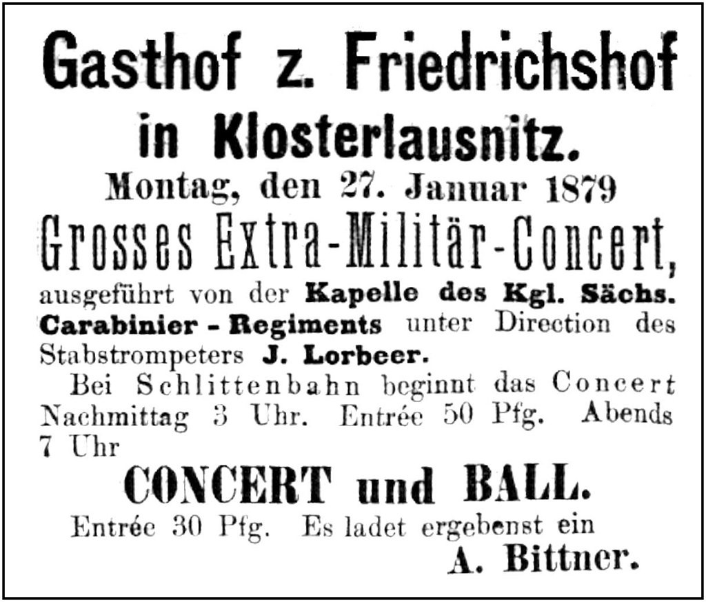 1879-01-27 Kl Friedrichshof Militaerkonzert 1